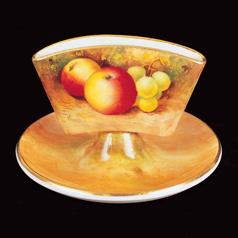 Royal Worcester Porcelain Card Holder Restoration - After